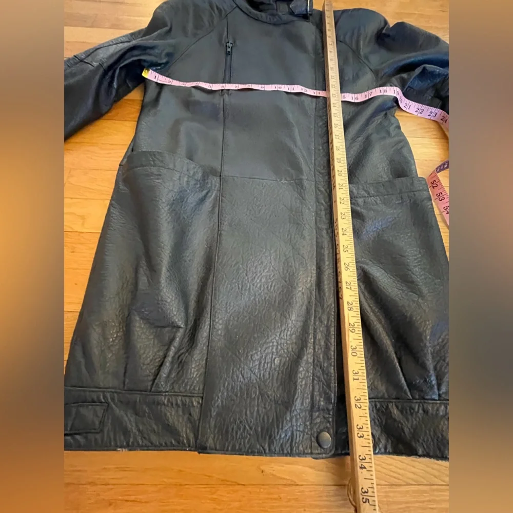 VTG Wilson Leather BLACK moto Jacket side zip baddie grunge moto anime goth S - Picture 9 of 9